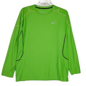 Nike Mens Size XL Dri-Fit Long Sleeve Green Pullover Shirt